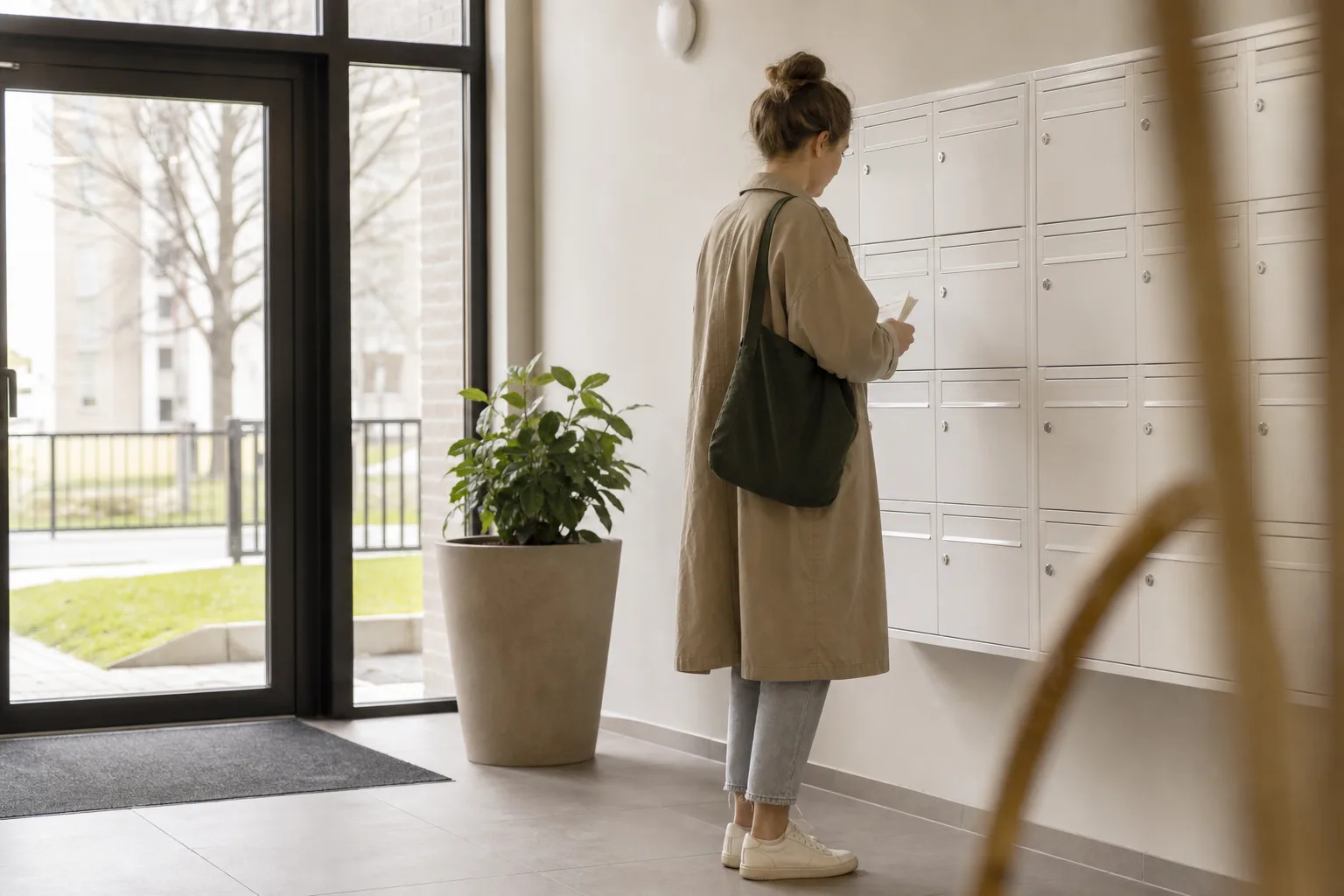 Postboxar i modern bostadsentré