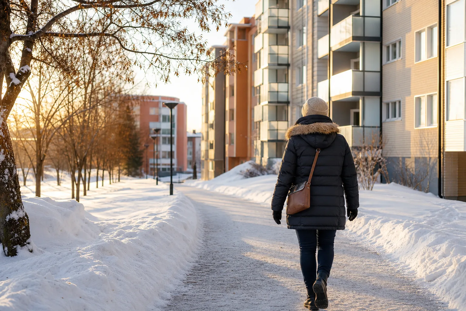 Vinter vid flerfamiljshus