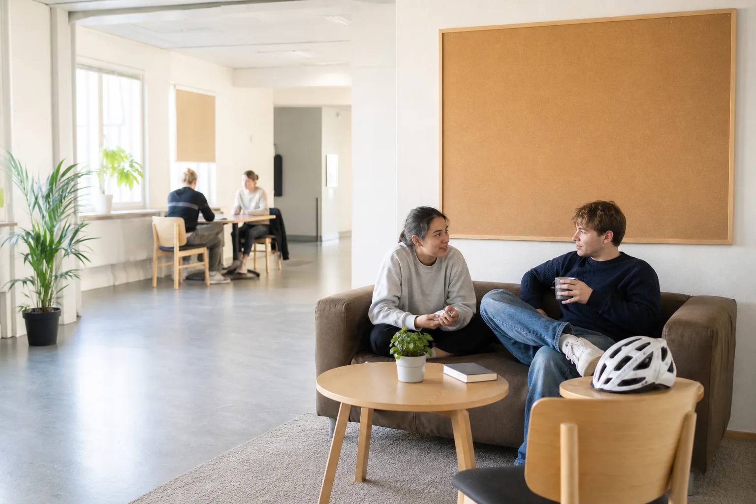 Gemensamt rum i studentkorridor